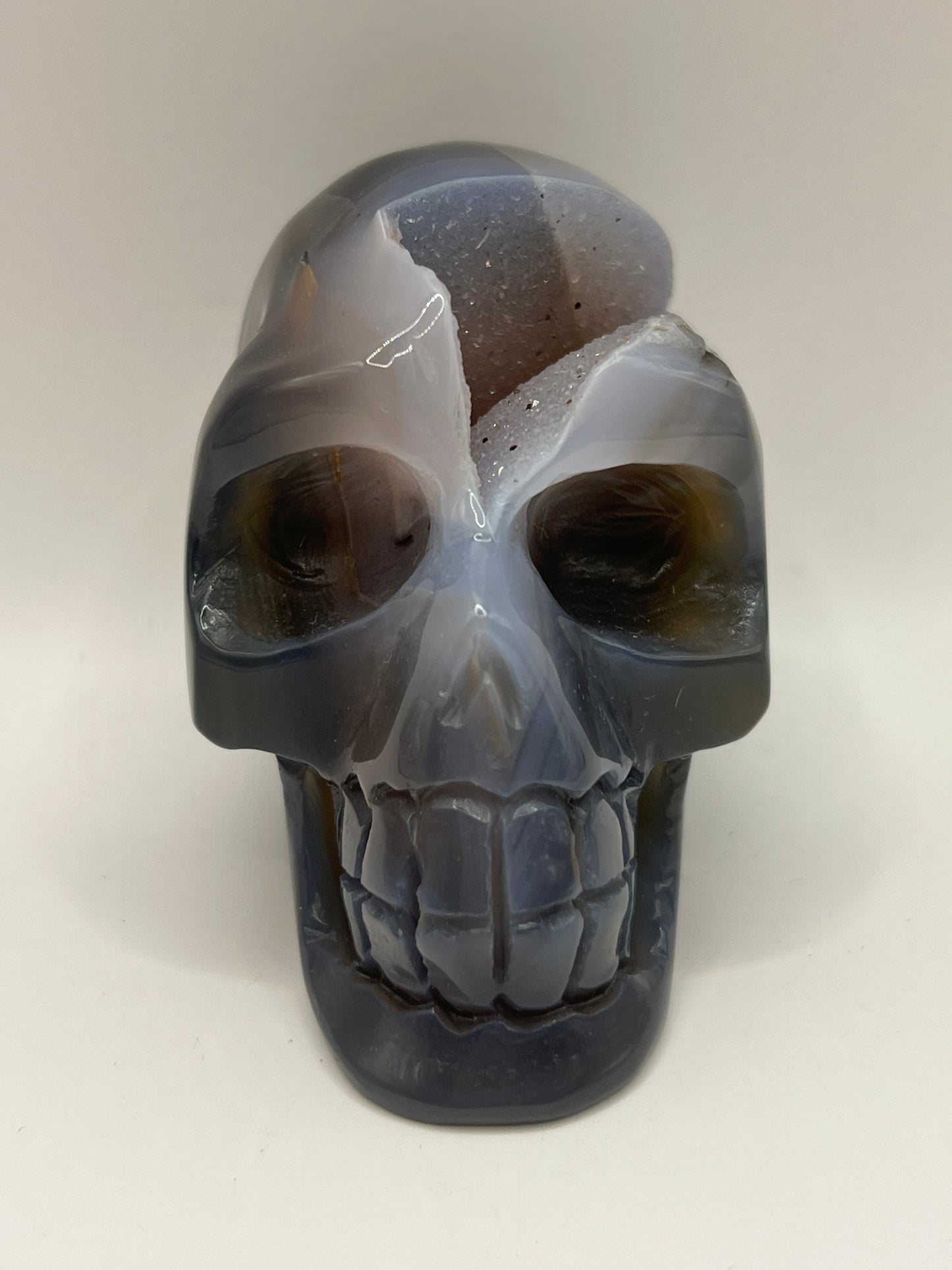 Druzy Agate Skull